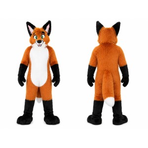 Happy Adult Fox Mascot Costume