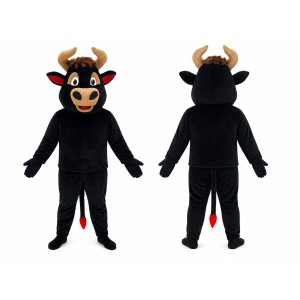 Happy Black Bull Mascot Costume