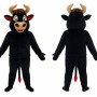 Happy Black Bull Mascot Costume