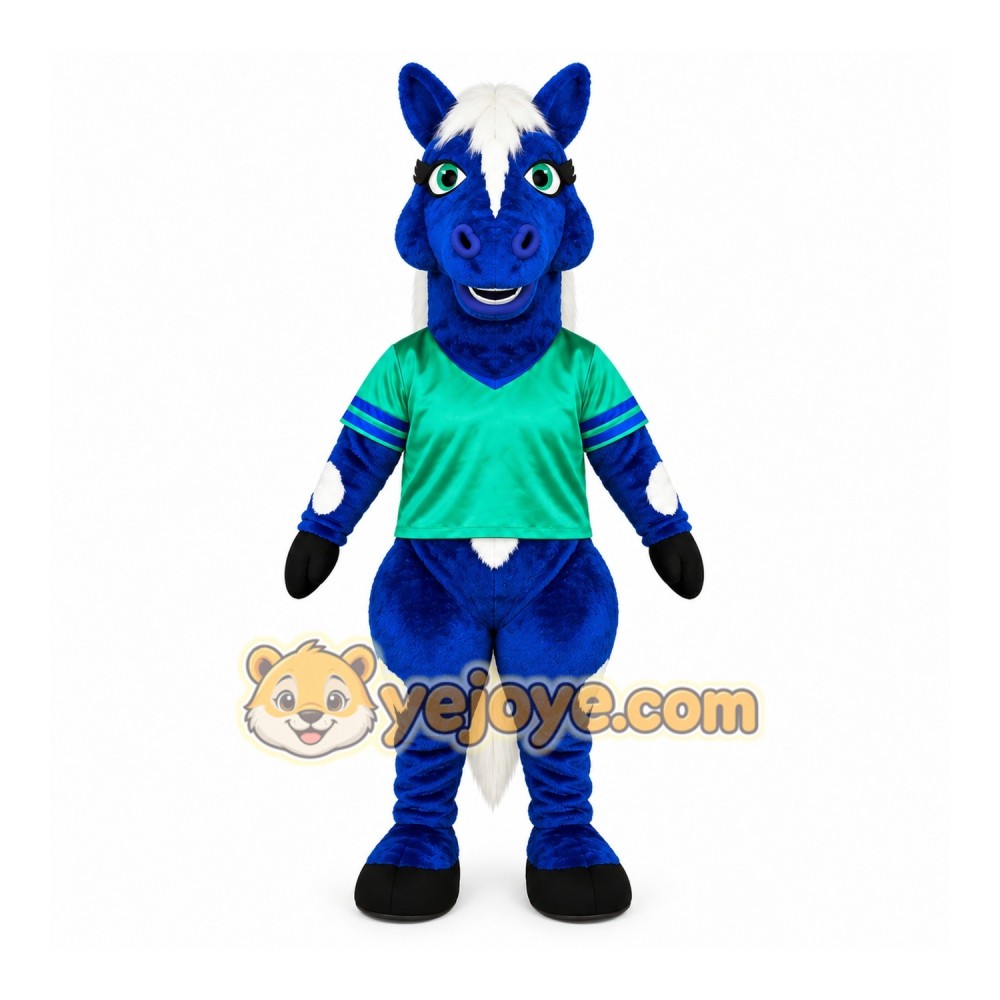 Blue Horse Mascot Costume Blue Horse Mascot Costume