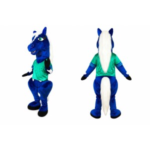 Blue Horse Mascot Costume