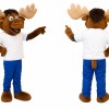 Happy Lightweight Moose Mascot Costume