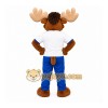 Happy Lightweight Moose Mascot Costume