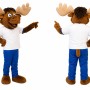 Happy Lightweight Moose Mascot Costume