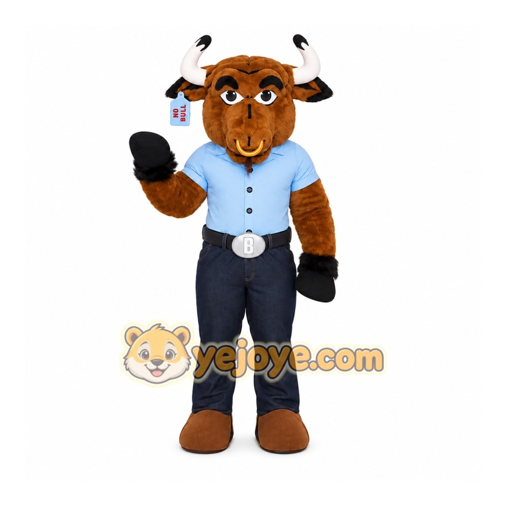 Happy Bison Bull Mascot Costume