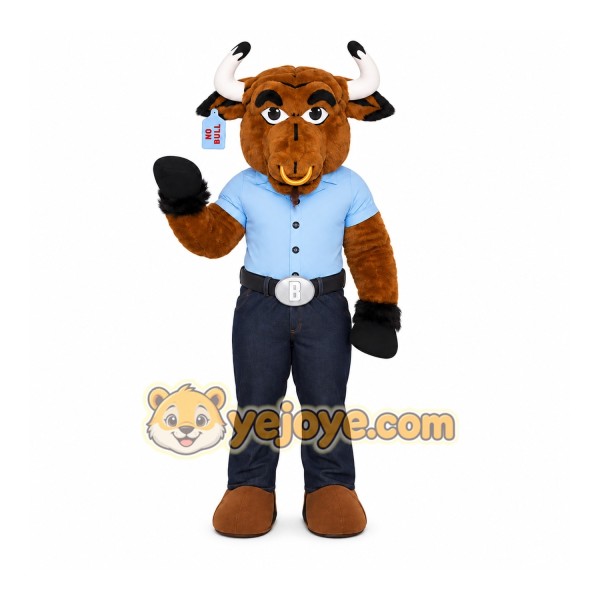 Happy Bison Bull Mascot Costume Happy Bison Bull Mascot Costume