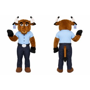 Happy Bison Bull Mascot Costume