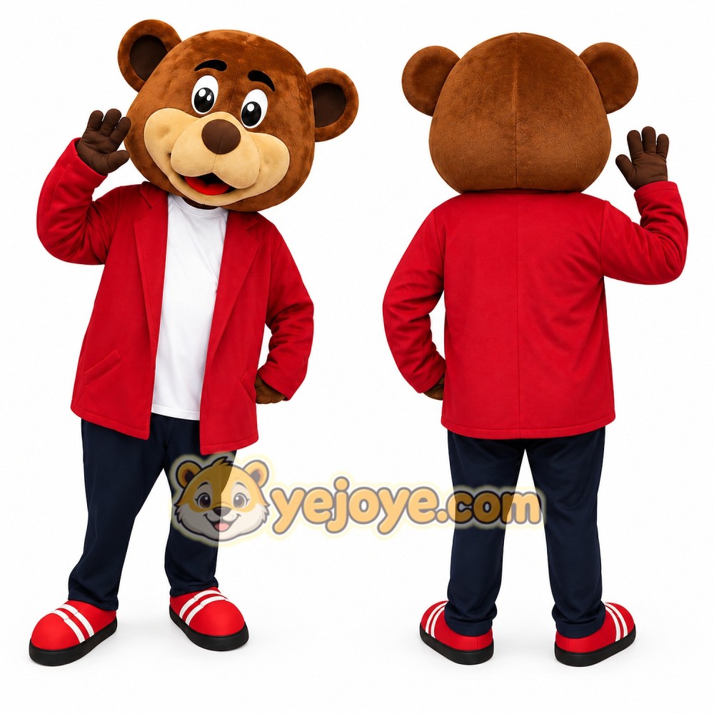 Happy Adult Bear Mascot Costume Happy Adult Bear Mascot Costume