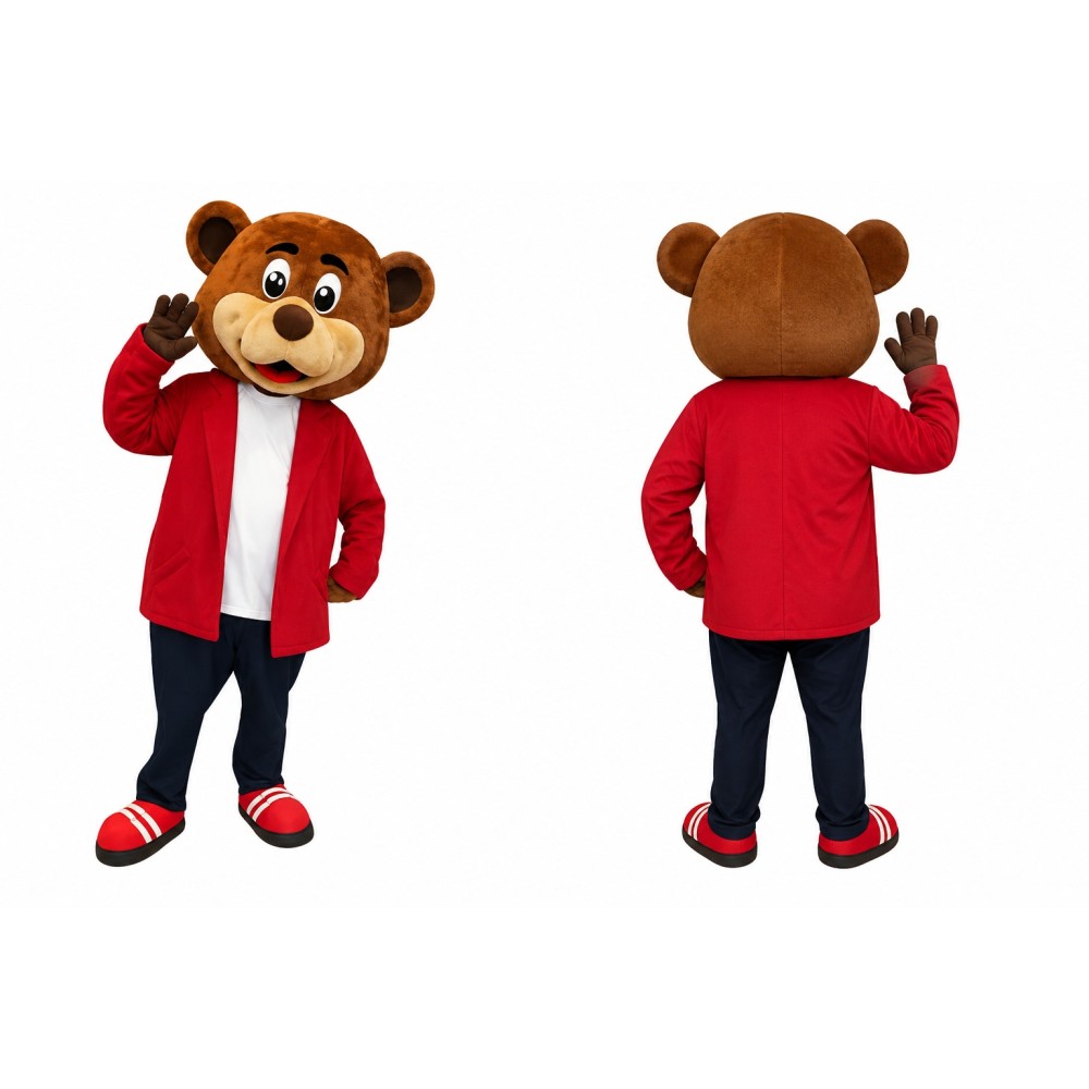 Happy Adult Bear Mascot Costume