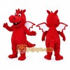 Red Dragon Mascot Costume with White Wings Red Dragon Mascot Costume with White Wings