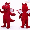 Red Dragon Mascot Costume with White Wings