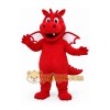 Red Dragon Mascot Costume with White Wings Red Dragon Mascot Costume with White Wings