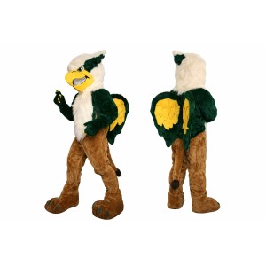 Green White Griffin Mascot Costume