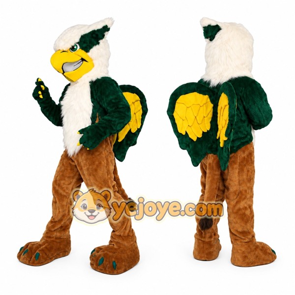 Green White Griffin Mascot Costume