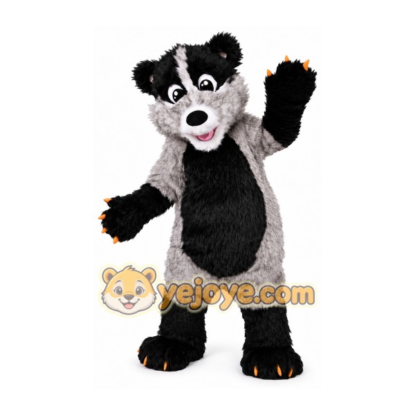Gray Black Badger Mascot Costume Gray Black Badger Mascot Costume
