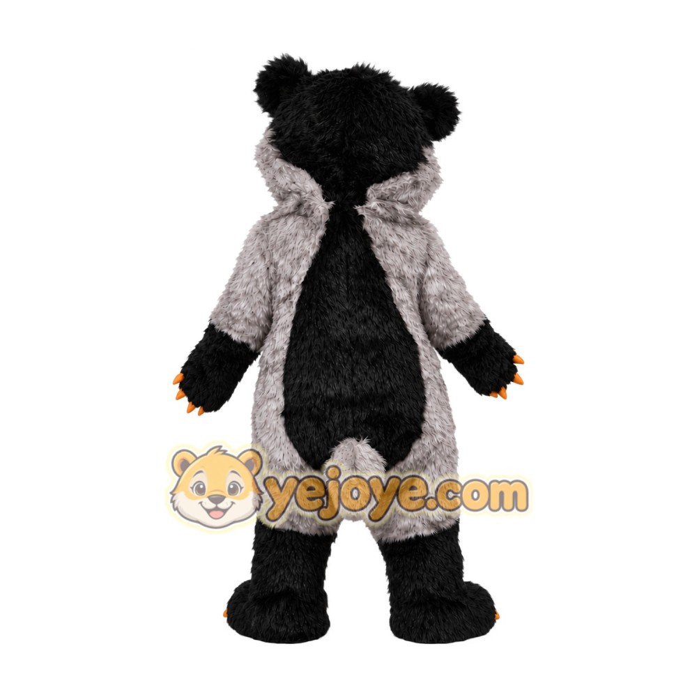 Gray Black Badger Mascot Costume