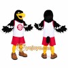 Black Bird Mascot Costume with White Jersey and Red Shorts Black Bird Mascot Costume with White Jersey and Red Shorts