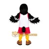 Black Bird Mascot Costume with White Jersey and Red Shorts Black Bird Mascot Costume with White Jersey and Red Shorts