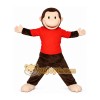 Brown Monkey Mascot Costume with Orange Shirt Brown Monkey Mascot Costume with Orange Shirt