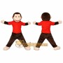 Brown Monkey Mascot Costume with Orange Shirt