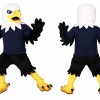 Black Eagle Mascot Costume with Navy Blue T-Shirt