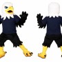 Black Eagle Mascot Costume with Navy Blue T-Shirt