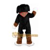 Black Brown White Dog Mascot Costume with Green Bandana Black Brown White Dog Mascot Costume with Green Bandana