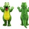 Green Crocodile Mascot Costume with Yellow Belly
