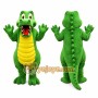 Green Crocodile Mascot Costume with Yellow Belly