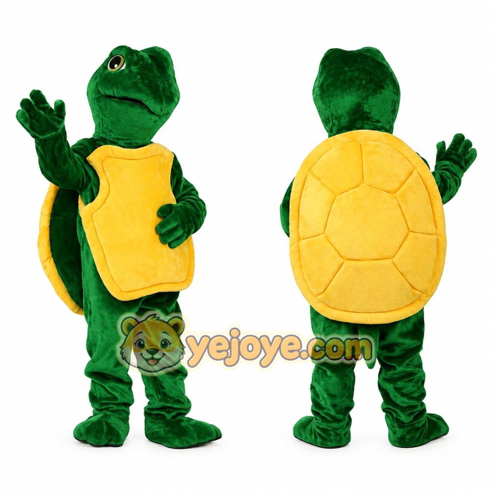 Green Turtle Mascot Costume with Yellow Shell Green Turtle Mascot Costume with Yellow Shell