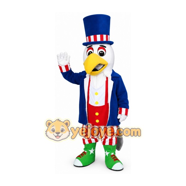 Blue Red White Patriotic Bird Mascot Costume