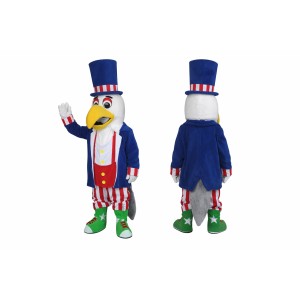Blue Red White Patriotic Bird Mascot Costume