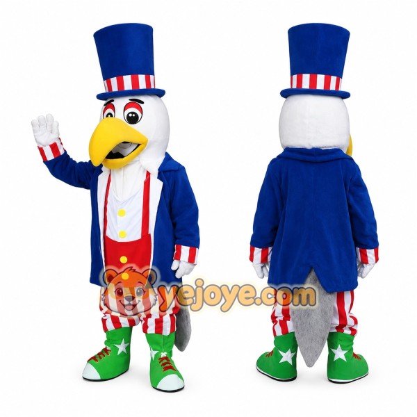 Blue Red White Patriotic Bird Mascot Costume