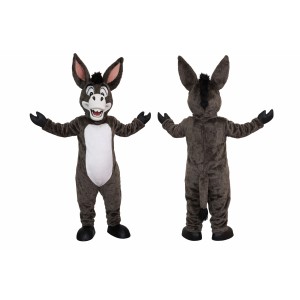 Gray Donkey Mascot Costume with White Belly