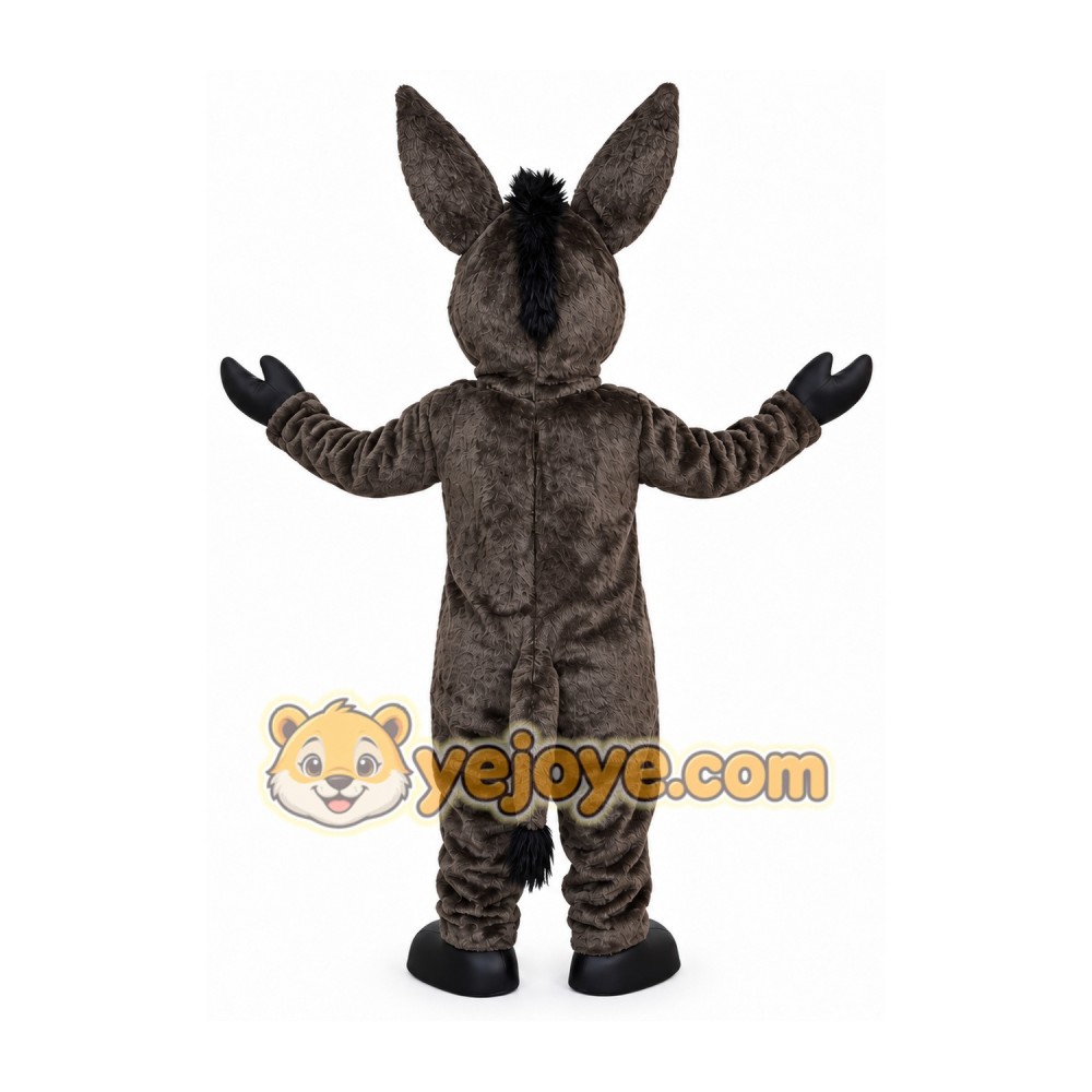 Gray Donkey Mascot Costume with White Belly