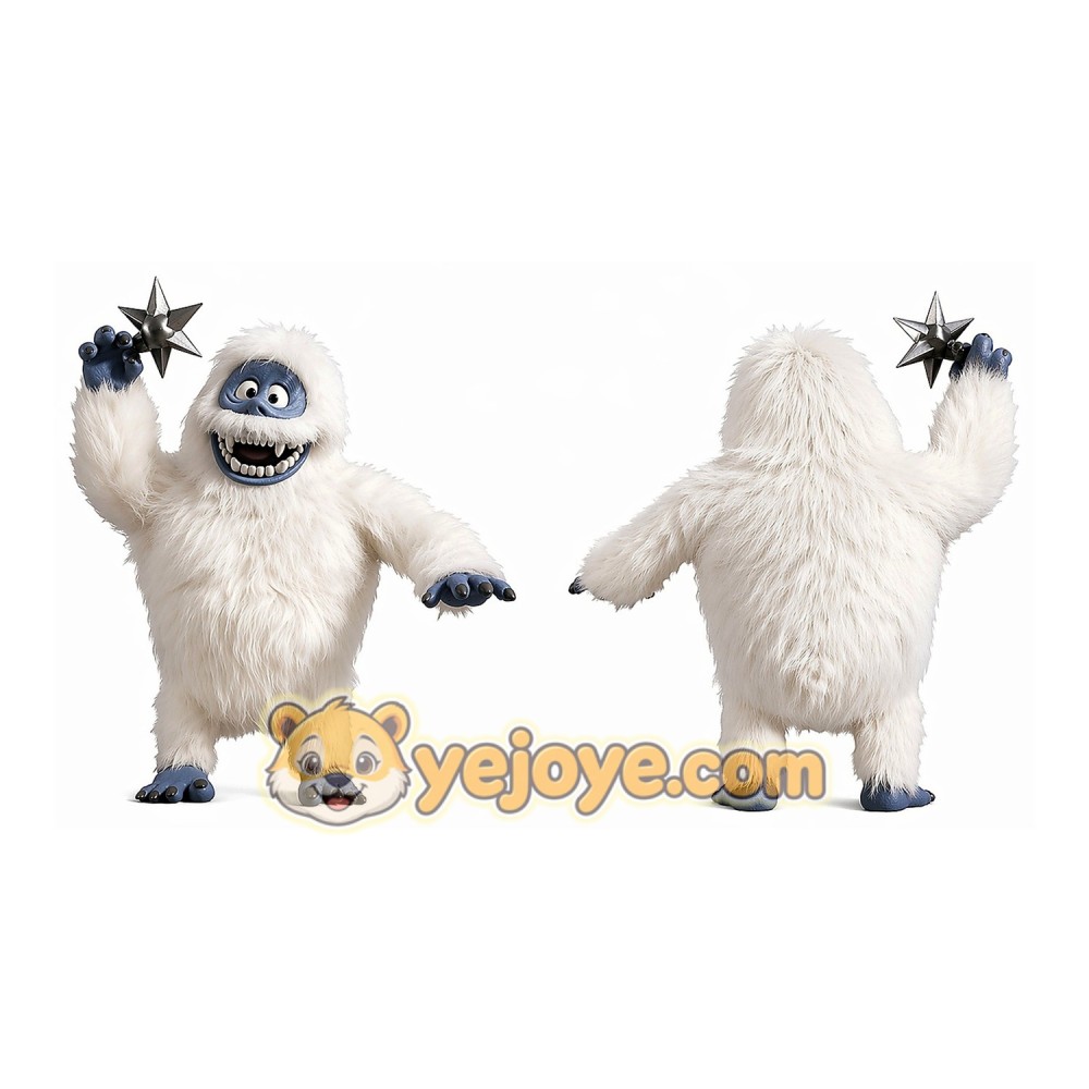White Yeti Mascot Costume with Blue Face and Feet White Yeti Mascot Costume with Blue Face and Feet