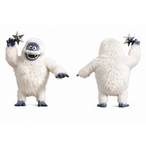 White Yeti Mascot Costume with Blue Face and Feet