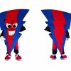Red and Blue Lightning Bolt Mascot Costume