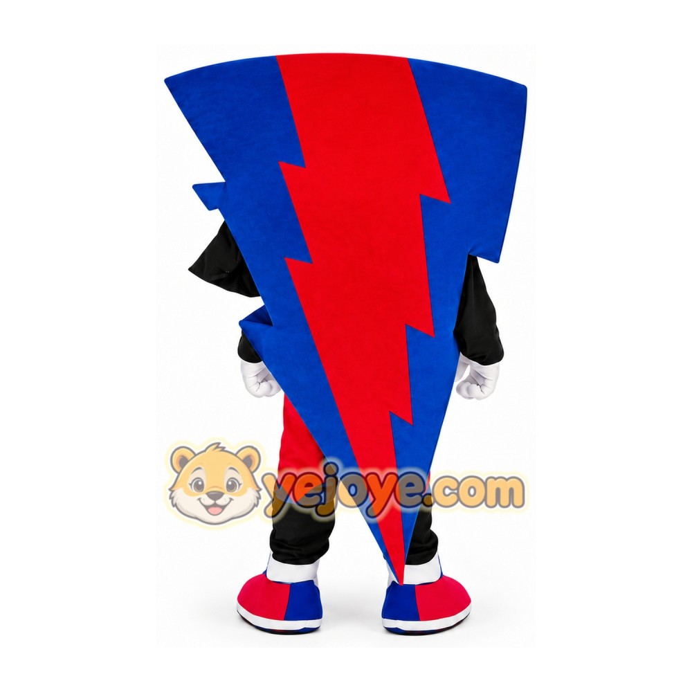 Red and Blue Lightning Bolt Mascot Costume