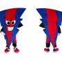 Red and Blue Lightning Bolt Mascot Costume