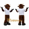 Dark Brown Bull Mascot Costume with White T-Shirt Dark Brown Bull Mascot Costume with White T-Shirt