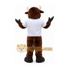 Dark Brown Bull Mascot Costume with White T-Shirt Dark Brown Bull Mascot Costume with White T-Shirt
