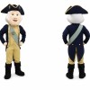 Blue and Beige Colonial Gentleman Mascot Costume