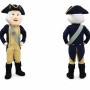 Blue and Beige Colonial Gentleman Mascot Costume