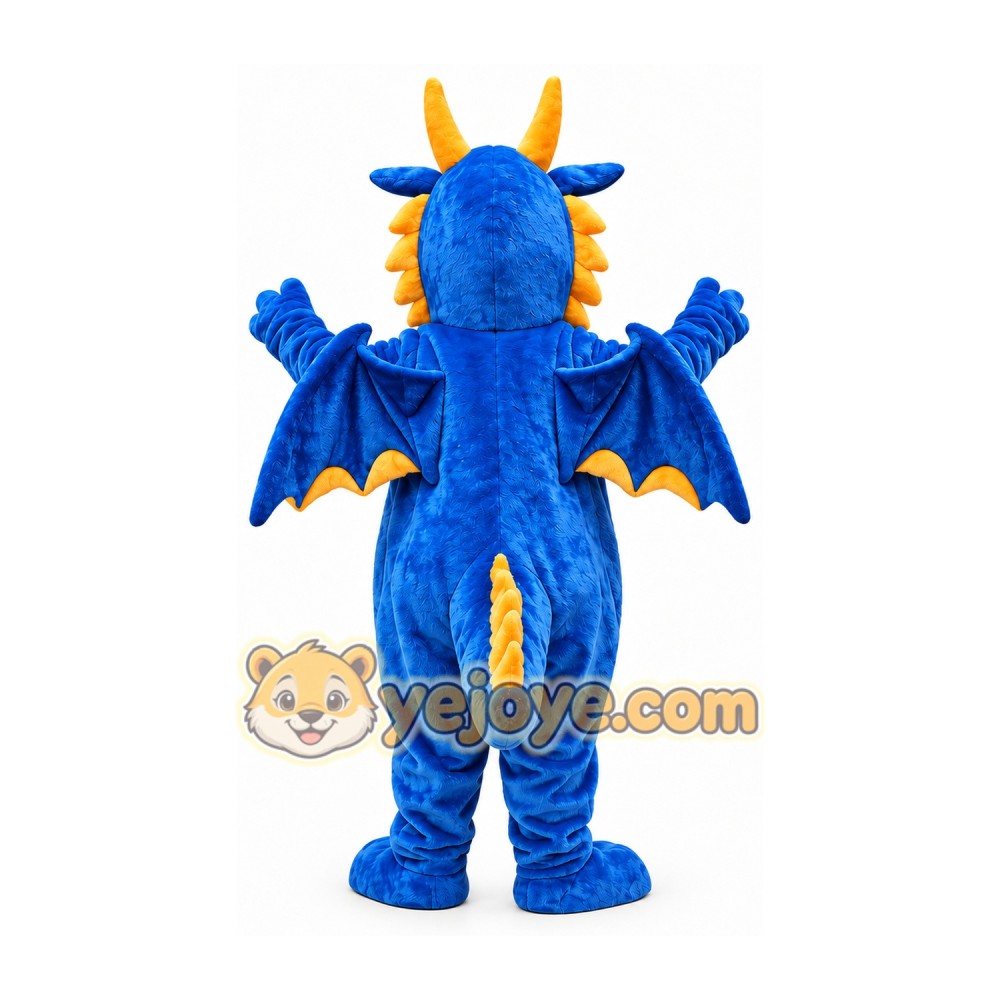 Blue and Yellow Dragon Mascot Costume with Wings Blue and Yellow Dragon Mascot Costume with Wings