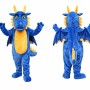 Blue and Yellow Dragon Mascot Costume with Wings