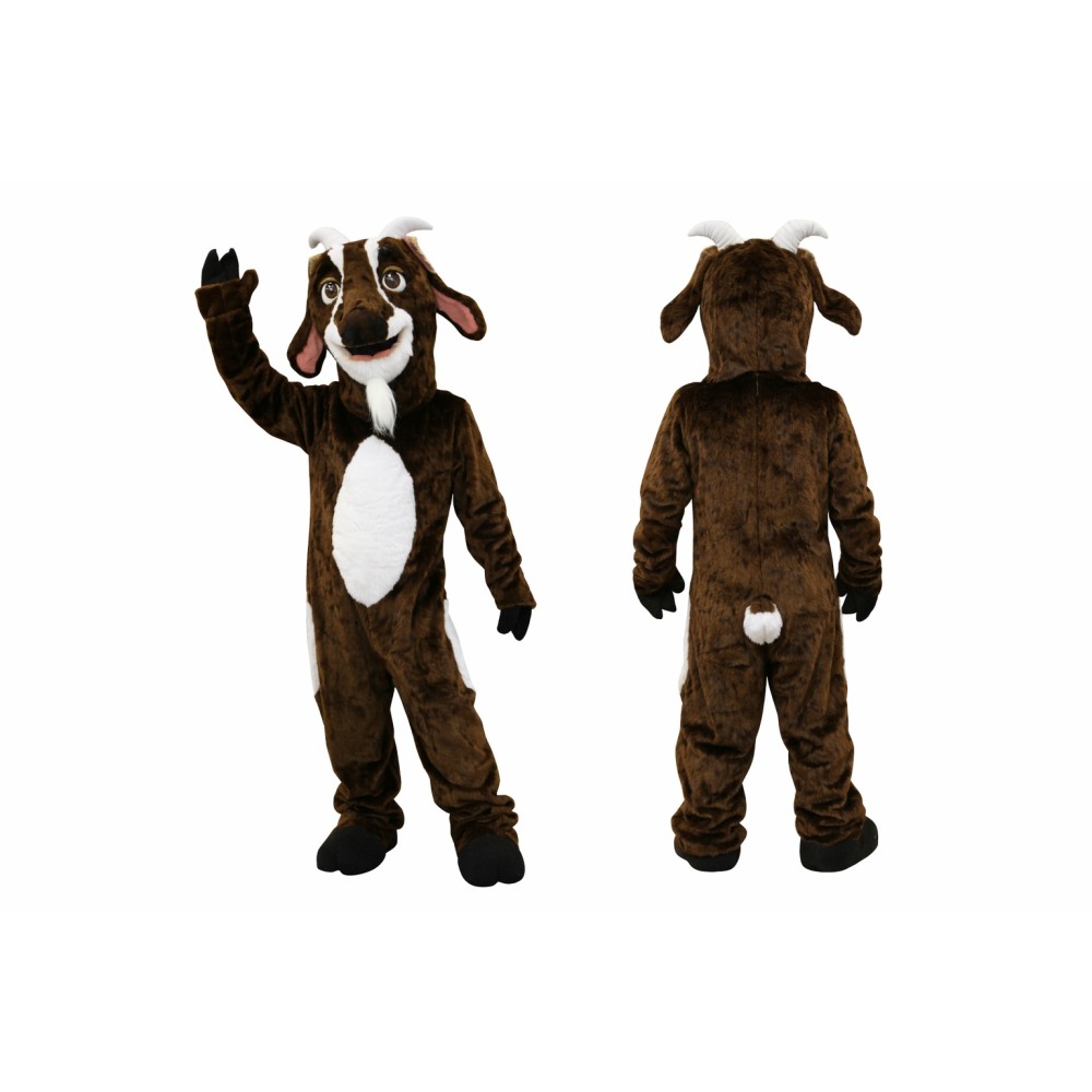 Brown Goat Mascot Costume with White Belly