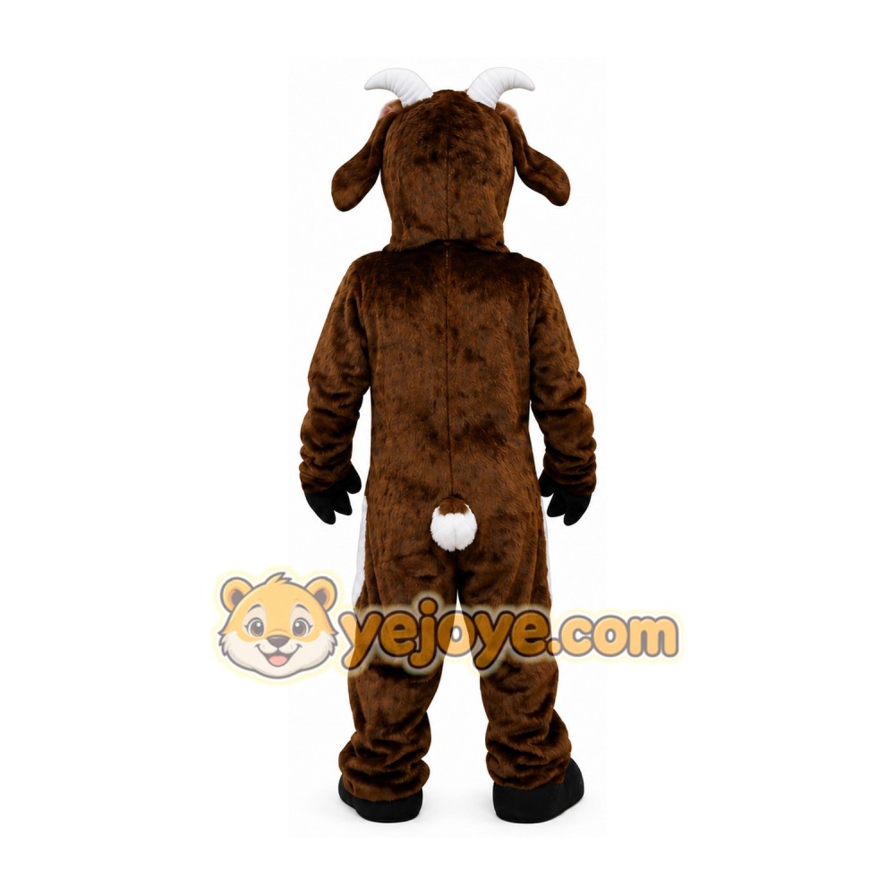 Brown Goat Mascot Costume with White Belly