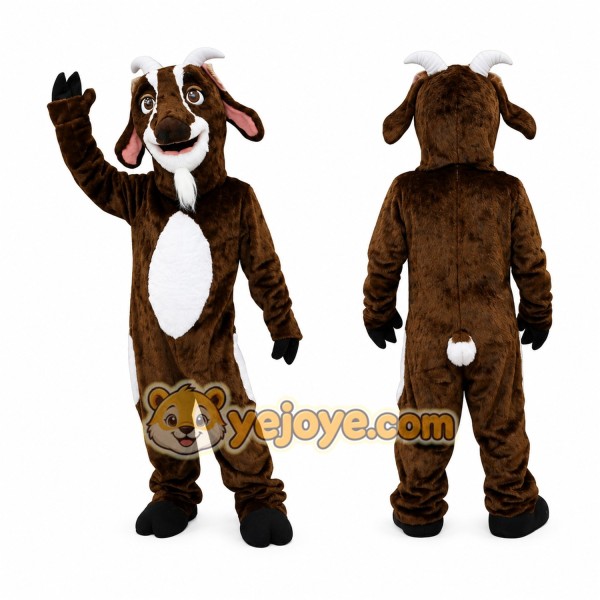 Brown Goat Mascot Costume with White Belly