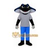 Black and Gray Stingray Mascot Costume with Blue Pants Black and Gray Stingray Mascot Costume with Blue Pants